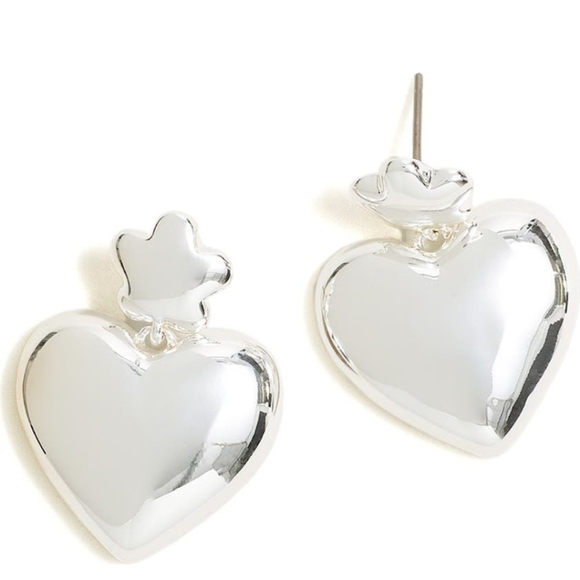 ❤️💥NEW💥❤️Madewell❤️ Puffy Heart Statement Earrings - Picture 6 of 6